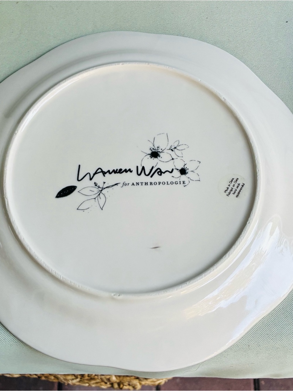 Title: NWOT Anthropologie Lauren Wan Floral Foiled Dinner Plates - Set of 2 - Picture 4 of 5